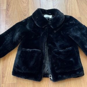 H&M Kids Black Faux Fur Coat